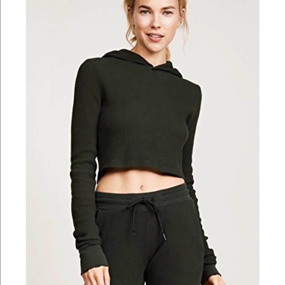 Cotton Citizen Waffle Thermal Cropped Hoodie